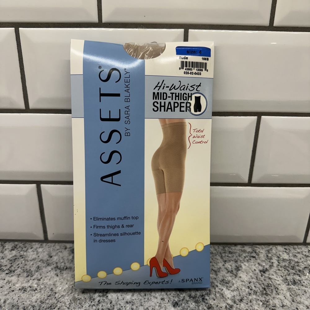 Assets by‎ SPANX Size 4 High Waist Mid Thigh Shapewear Nude Sara Blakely New